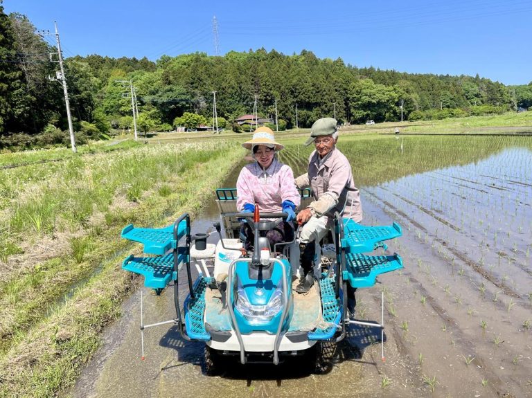 ２年目で田植え機を運転させてもらえました！